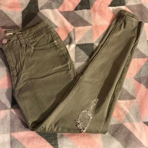 Mid rise green jeans